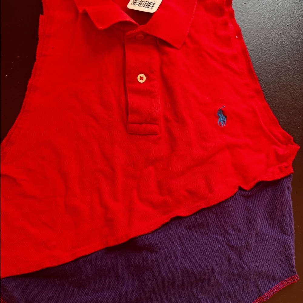 Ralph Lauren Red and Purple Polo Shirt